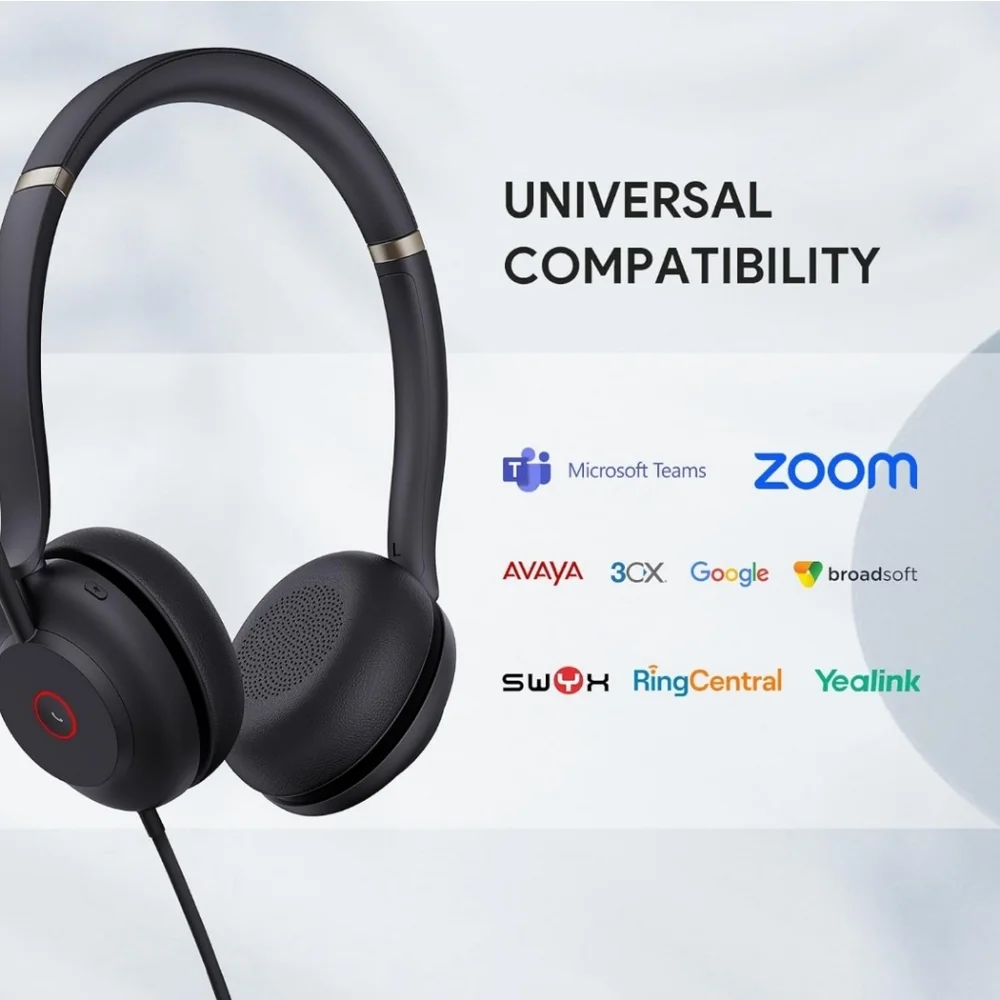 USB Headset with Noise Cancelling Microphone,Wired Headset for PC Laptop,Teams